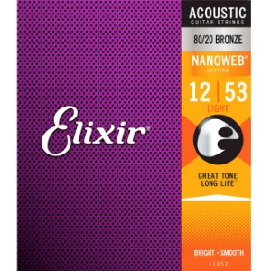 Elixir - NANOWEB 80/20 Bronze Acoustic Light / 나노웹 어쿠스틱 스트링